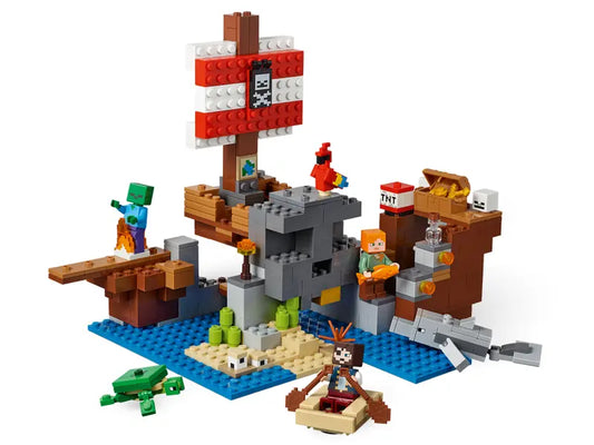 PRE-LOVED LEGO Minecraft Pirate Ship 21152 (No Box)