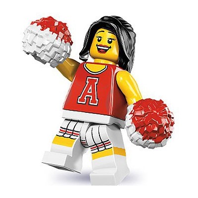 LEGO MINIFIG Red Cheerleader, Series 8 col08-13