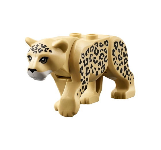 LEGO ANIMAL Cat, Large (Leopard) with White Muzzle and Black Nose and Spots bb0787c01pb02