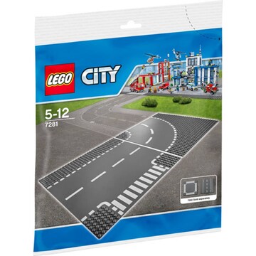 LEGO PART City T-Junction & Curved Road Plates 7281
