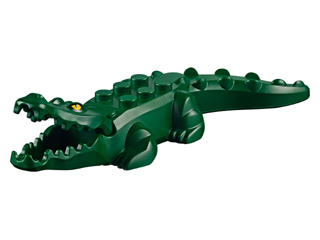 LEGO ANIMAL Alligator / Crocodile with 20 Teeth (dark green) 18904c02pb01