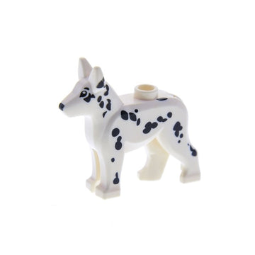 LEGO ANIMAL Dog, Alsatian / German Shepherd with Black Eyes, Nose and Spots Pattern 92586pb03