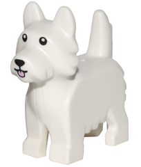 LEGO ANIMAL Dog, Terrier with Black Eyes and Nose and Pink Tongue Pattern 26078pb001