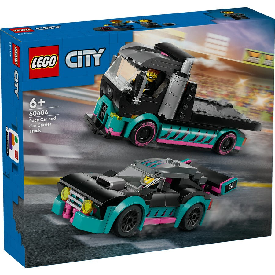 LEGO City Racing Race Car and Car Carrier Truck 60406