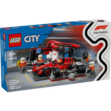PRE-LOVED LEGO City Formula 1 F1 Pit Stop & Pit Crew with Ferrari Car 60443