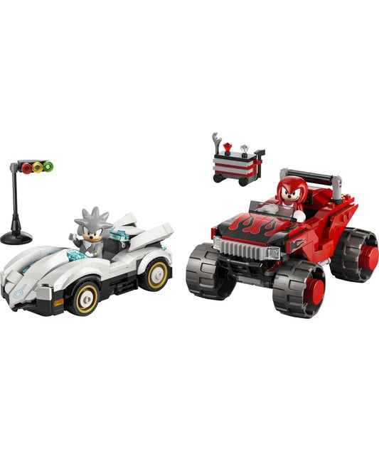 LEGO Sonic the Hedgehog Sonic Racing CrossWorlds Silver's Car vs. Knuckles' Monster Truck 77118