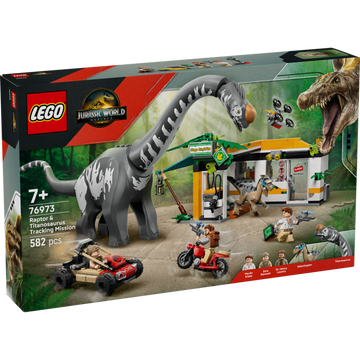 LEGO Jurassic World Rebirth Raptor & Titanosaurus Tracking Mission 76973