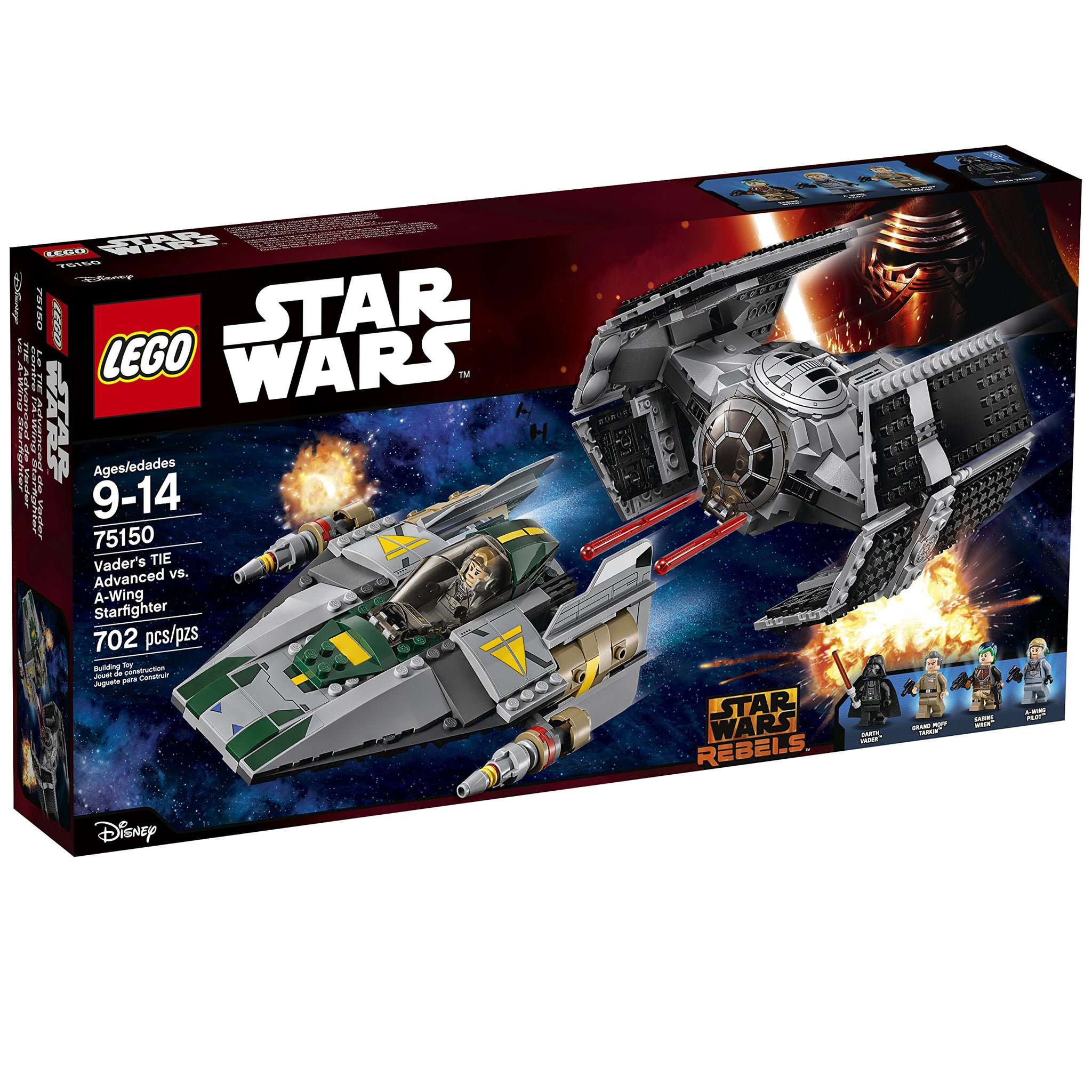 LEGO Star Wars Rebels Vader's TIE Advanced vs. A-wing Fighter 75150