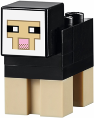 LEGO ANIMAL Minecraft Sheep, Black - Brick Built minesheep03