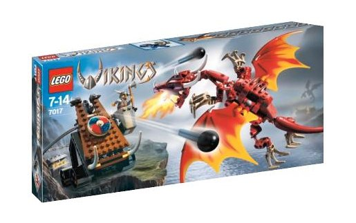 LEGO Viking Catapult vs. the Nidhogg Dragon 7017